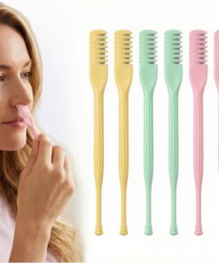 Cortadora de pelo de nariz de doble cara de 6 piezas: recortadora de pelo manual giratoria de 360° para hombres y mujeres (colorido)