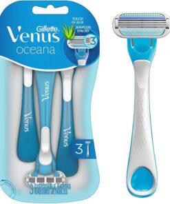Gillette Venus Oceana Women's Disposable Razors - 3 Pack, Pack of 2 (Colors may vary)