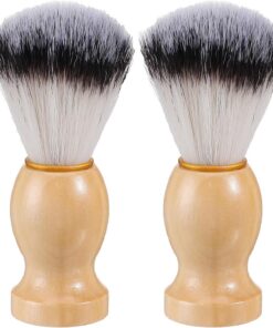 Ciieeo Brochas de Afeitar para Hombre 2 Piezas Cerdas de Nailon y Mango de Madera para Secado Rápido y Formación de Espuma en Barbería y Afeitado