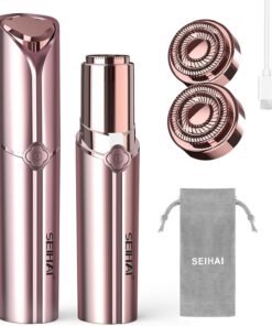 Afeitadoras faciales recargables para mujer, removedor de vello facial para mujer, incluye 2 cabezales de repuesto, labio superior, barbilla, removedor de vello facial, removedor de pelusas de