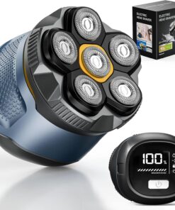 Afeitadoras de cabeza para hombres calvos, afeitadora magnética de 2 velocidades 2026 | IPX7 - Afeitadoras impermeables para cabeza húmeda/seca para hombre, 2 velocidades, modelo 372