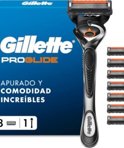 Gillette Proglide Maquinilla de Afeitar para Hombre con 8 Recambios | 1 Mango con Tecnología Flexball Y 8 Cuchillas de Afeitar con Doble Lubricación Y Recortadora de Precisión