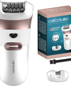 Cecotec Depiladora Eléctrica de Arranque con Accesorio Zonas Sensibles SkinCare Depil-Action 6000. 60 Láminas, Luz LED, Autonomía 60 minutos, Clasificación IPX5, Diseño Ergonómico, Indicador LED