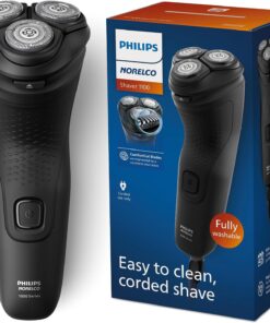 Philips Norelco Shaver 1100, con cuchillas de corte cómodo y cabezales flexibles 4D (solo para uso con cable), S1016/90