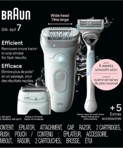 Braun Silk-épil 7 SE7-141 - Depiladora húmeda y seca, piel suave y duradera