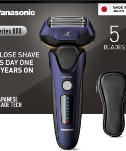 Panasonic Series 800 ES-LV67 Afeitadora premium (Motor ultrarrápido, 5 hojas precisión nanométrica, cabezal multiflexible con 16 direcciones, funda de viaje, lavable, ion de litio) morado y negro