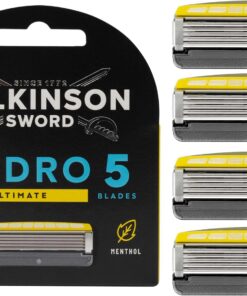 Wilkinson Sword Hydro 5 Skin Protection Advanced - 4 Recambios de Cuchillas de Afeitar de 5 Hojas con Banda Lubricante Enriquecida con Mentol