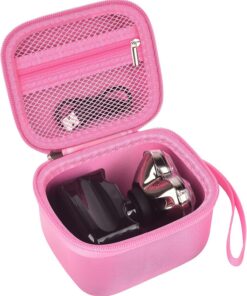 ANKHOH Razor - Estuche de viaje para afeitadora de calavera Pitbull dorado/plateado/platino PRO | Bolsillo de malla con cremallera para guardar cuchillas, cepillos y cable; correa de mano desmontable para viajes, solo funda