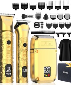 Ufree Cortadora de barba, cortadora de pelo para hombre, maquinilla de afeitar eléctrica, recortadora de pelo para hombres, juego de cortadoras y recortadoras inalámbricas, kit de corte de pelo para