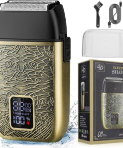 Afeitadoras eléctricas para hombres, maquinilla de afeitar eléctrica de motor potente, afeitadoras de cabeza para hombres calvos, recortadora de barba de triple aluminio, suministros de peluquería,