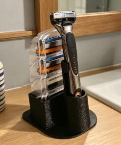 Soporte para maquinilla de afeitar con almacenamiento de cuchillas, organizador de encimera de baño para maquinillas de afeitar de seguridad para hombres, cuchillas de afeitar, organizador de ducha