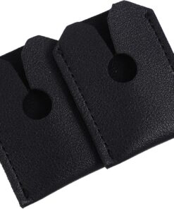 ULTECHNOVO 2 Fundas de Cuero Sintético Negro para Cabezal de Maquinilla de Afeitar Manual, Cubierta Protectora Elegante para Afeitado Profesional y Cuidado Seguro