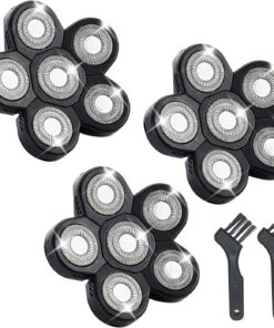 6 cabezales de repuesto para afeitadora eléctrica para muchas marcas de afeitadora eléctrica para hombre calvo | Cuchillas de repuesto universales para maquinilla de afeitar eléctrica para hombres calvos y rostros, paquete de 3