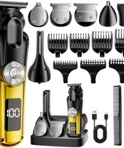 Recortadora de barba para hombres, IPX6 impermeable, maquinilla de afeitar eléctrica y cortadora de pelo inalámbrica, kit de aseo para nariz, cuerpo, cara y bigote, regalos para hombres