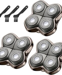 Pro 4 cabezales de repuesto para afeitadora Skull & Pitbull, se adapta a dorado, plata, platino, diamante y mariposa Kiss PRO, cuchillas de afeitar eléctricas de cabeza flotante 4D con cepillo de