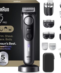 Braun Kit de afeitado todo en uno para hombre, serie 9 AIO 9570, barba, cara, nariz, recortadora de orejas, cortadora de pelo, peluquería corporal y paisajismo