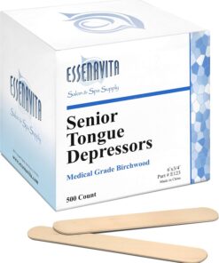 Aplicadores de cera de cuerpo de madera grandes en caja a granel de 1000 palos de cera grandes depresores de lengua