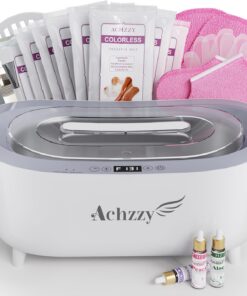 Achzzy Máquina de cera de parafina para manos y pies – Baño de cera de parafina de 5000 ml, calentador de cera de parafina, 3 calentadores para fusión rápida, visualización en tiempo real de la