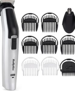 BaByliss - Recortadora múltiple de titanio 10 en 1, kit de aseo facial y corporal, recortadora de nariz, cuchillas de titanio ultra afiladas