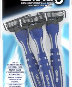 Gillette Mach3 - Cortadora de barba para hombre, afeitadora de mano libre, 3 cuchillas de afeitar de 3 cuchillas, fácil aclarado, excelente deslizamiento con gel lubricante, hasta 15 afeitados con 1
