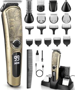 Ufree Recortadora de barba para hombre, afeitadora eléctrica impermeable para nariz, cuerpo, cara y bigote, cortadora de pelo inalámbrica, kit de aseo para hombres, regalos para hombres, marido,
