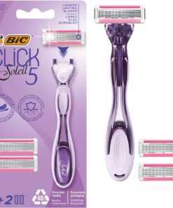 BIC Click 5 Soleil - Afeitadora recargable (5 cuchillas y cabeza giratoria) - 1 afeitadora + 2 recargas