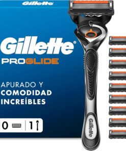 Gillette Proglide Maquinilla de Afeitar Hombre con 10 Cuchillas de Recambio | Tecnología FlexBall, Recambios con Doble Lubricación Y Recortadora de Precisión (El Embalaje Puede Variar)