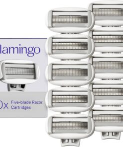 FLAMINGO Recambios de maquinilla de afeitar de 5 cuchillas para mujer, 10 unidades