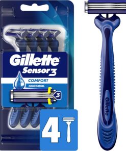Gillette Sensor3 - Maquinilla de afeitar desechable para afeitado suave, 4 unidades