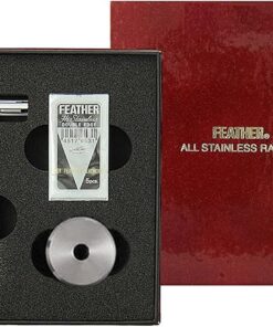 Jatai Feather Stainless Steel Double Edge Razor with Stainless Steel Stand, Extra Blades, & Gift Box by Jatai Feather