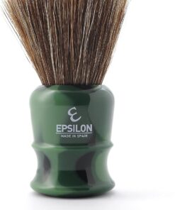 Epsilon Brocha de Afeitar Caballo Marrón Fan Shape Verde 26mm, Estándar, Único
