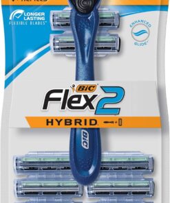 BIC Flex 2 Hybrid - Maquinilla de afeitar para hombre con doble hoja (10 cartuchos)