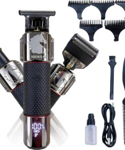 Recortadora de barba clásica 3 en 1 para hombre, diseño de esqueleto expuesto, afeitadora eléctrica impermeable IPX7, potente y silenciosa, cortadora de pelo inalámbrica de iones de litio, kit de aseo