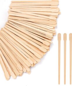 600 varillas de cera de madera para cejas con mango, pequeñas barras de cera de madera, barras de cera para depilación, espátulas de cera, varillas aplicadoras para cejas, labios, nariz