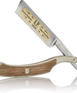 A. P. Donovan - 5/8" Navaja de Afeitar con Gradkopf Hoja de Acero Al Carbono y Halb-Hohlschliff 100% (Handmade) en Alemania Lsone-Serie Solingen - Roble