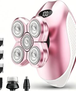Maquinillas de afeitar eléctricas para mujer, afeitadora corporal recargable 5 en 1, impermeable, para eliminar el vello seco y húmedo, recortadora para mujer, cara, axilas, piernas