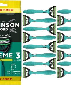 Wilkinson Sword Xtreme 3 Sensitive - Pack de 8 + 8 Maquinillas Desechables Con Una Banda Lubricante De Vitamina E y Aloe Vera - Optimas Para el Cuidado y Suavidad Facial