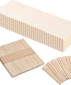 Maitys 250 Piezas Kit de Varillas de Tiras de Cera de Muselina para Depilación de Cabello, 100 Tiras Depiladoras de Muselina Natural y 150 Barras Aplicadoras de Cera para Cuerpo Facial Mujeres Hombres