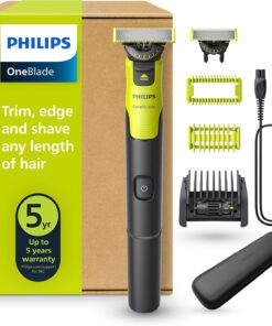 Philips OneBlade 360 Auténtico Barbero, Afeitadora y recortadora eléctrica facial y corporal Conectado, cuchilla 360, cuchilla original, peine ajustable 5en1, kit corporal, estuche de viaje, QP4631/65
