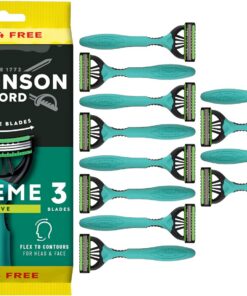 Wilkinson Sword Xtreme 3 Sensitive, Pack de 8 + 4 Maquinillas Desechables con una Banda Lubricante de Vitamina E y Aloe Vera, Óptimas para el Cuidado y Suavidad Facial