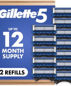 GilletteGillette5 - Recambio para cuchilla de afeitar para hombre, 12 recambios, 12 Refills, , 1 uds. por paquete, 12[set de ]