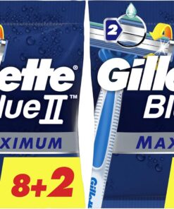 Gillette BlueII Maximum Maquinillas De Afeitar Desechables Para Hombre, Con 2 Hojas, Cabezal Pivotante x 10 (Paquete de 2)