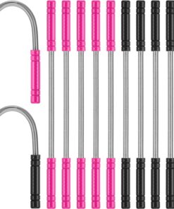 12 Pieza Muelles de Depilación Facial Depiladora de Cejas Herramienta de Roscado para Mujer Barbilla Mejilla Bigote Labio Superior (Rosa Rojo, Negro)