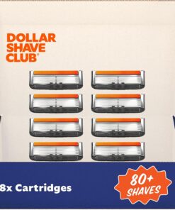 Dollar Shave Club Cartuchos de recambio de 6 cuchillas Club Series, 8 unidades, cuchillas de acero inoxidable de corte preciso con una cuchilla recortadora integrada en la parte posterior, diseñados