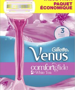 Gillette Venus ComfortGlide - Maquinillas de afeitar desechables con aroma a té blanco para mujer, 4 unidades