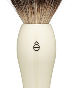 eShave - Brocha de afeitar de pelo fino de tejón, color blanco
