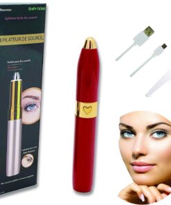 G-MOTIONS - Depiladora de cejas eléctrica indolora para mujeres y hombres, herramienta de afeitadora para plumón facial, cejas, pelo labial, brazo con LED