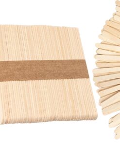 Curacoro Espátulas de depilación con cera, 50 unidades, madera de abedul natural para depilación de cejas, labios, nariz y cuerpo, suministros de esteticista para spa y uso doméstico (tamaño pequeño)