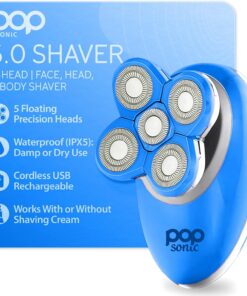 Pop Sonic Afeitadora Eléctrica De 5 Cabezales Para Mujer Para Afeitado Cómodo Con Funcionamiento En Seco Húmedo Recargable Impermeable IPX5 - Azul