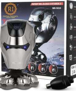 Afeitadora eléctrica recargable para hombre, cromada, de 7 cabezales, con accesorios de aseo en húmedo y seco (cromo)